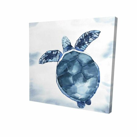 FONDO 16 x 16 in. Watercolor Blue Turtle-Print on Canvas FO2788414
